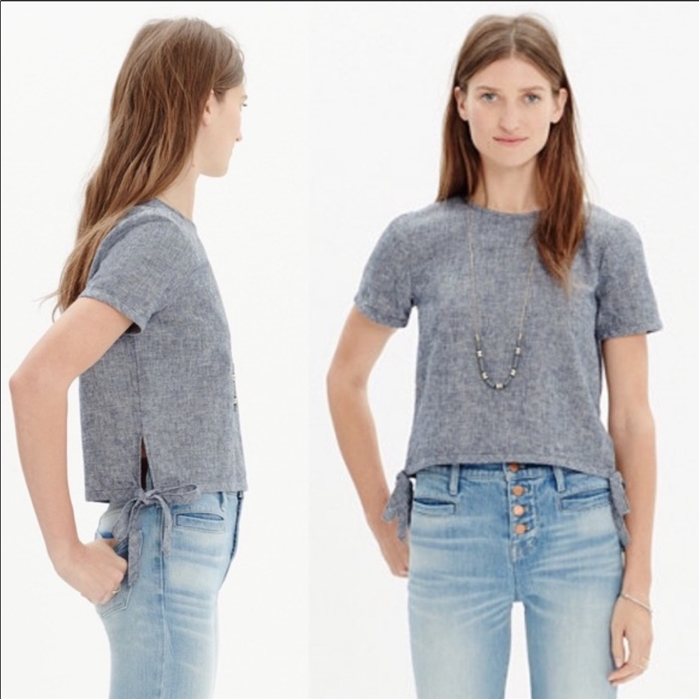 Linen blend crop top